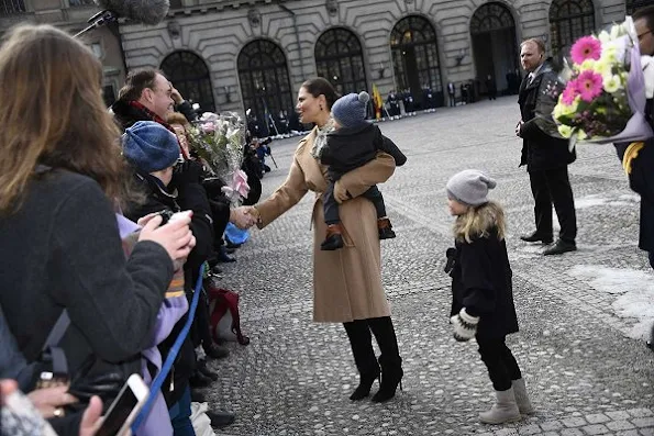 Crown Princess Victoria, Prince Daniel and Princess Estelle and Prince Oscar attended festivities to celebrate the Crown Princes's name day at the Royal Palace