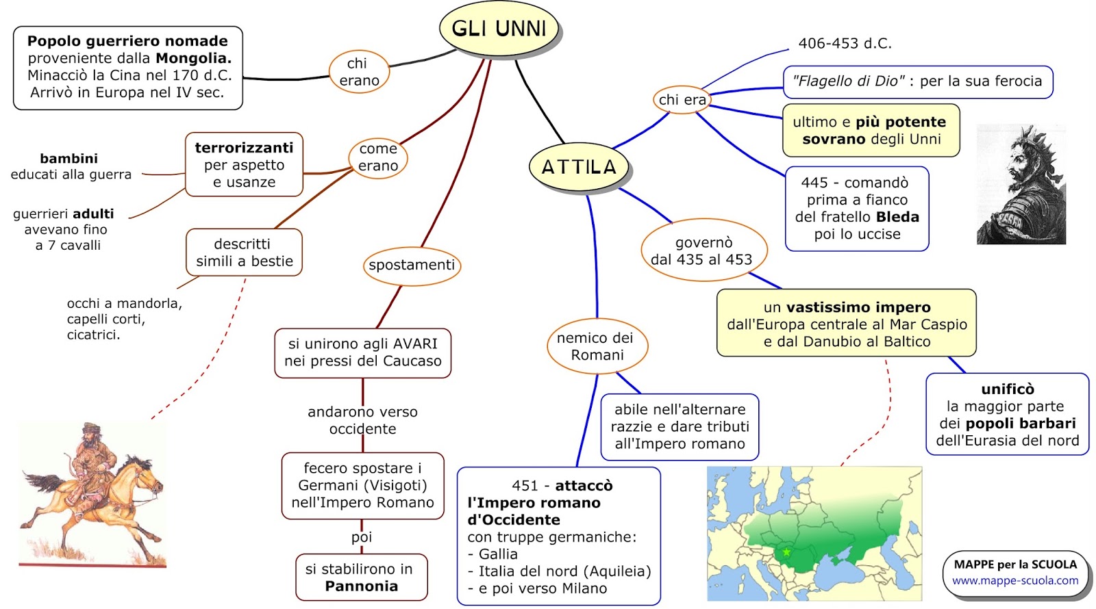MAPPE per la SCUOLA ATTILA E GLI UNNI MAPPE per la SCUOLA ATTILA E GLI UNNI