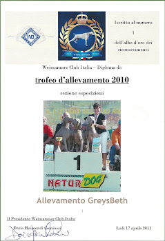 Vincitore Trofeo Allevamento 2010 WCI