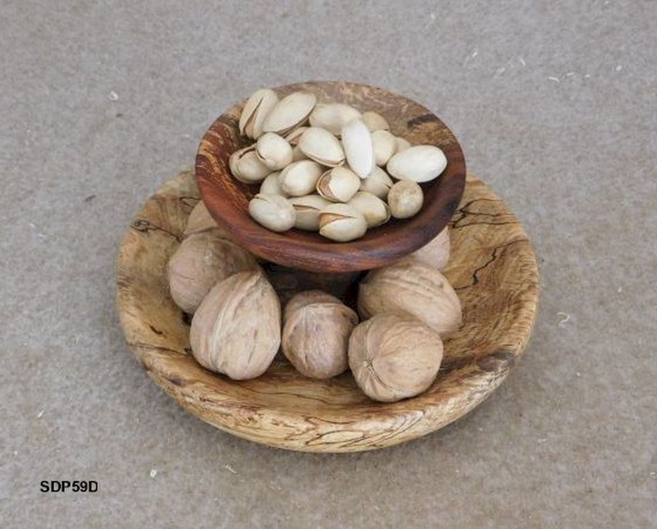 Dave Hoskins Beautifully Spalted Pecan Wood 2 Tier Dish