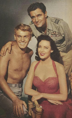 Linda Darnell with Tab Hunter and Donald Gray in 'Saturday Island' 1952