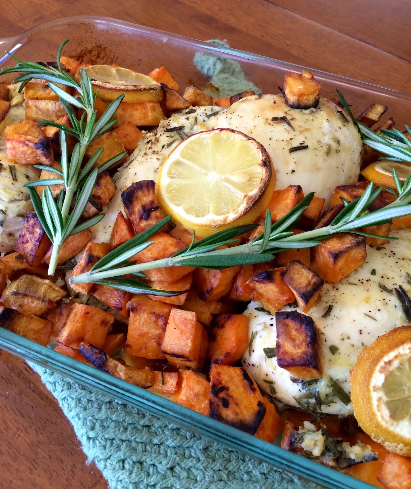 Tasty on My Mind Lemon Rosemary Chicken with Sweet Potatoes
