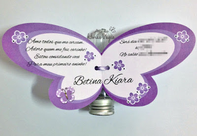 convite artesanal aniversário infantil personalizado borboletas borboletinha lilás roxo diferente tubete balas festa 1 aninho menina jardim encantado scrap scrapbook scrapfesta