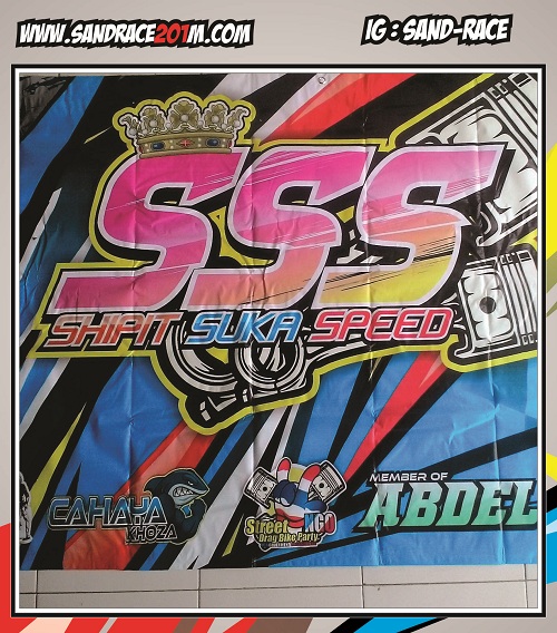 BANNER BENGKEL SSS DRAGBIKE LAMPUNG SAND RACE RACING CLOTH