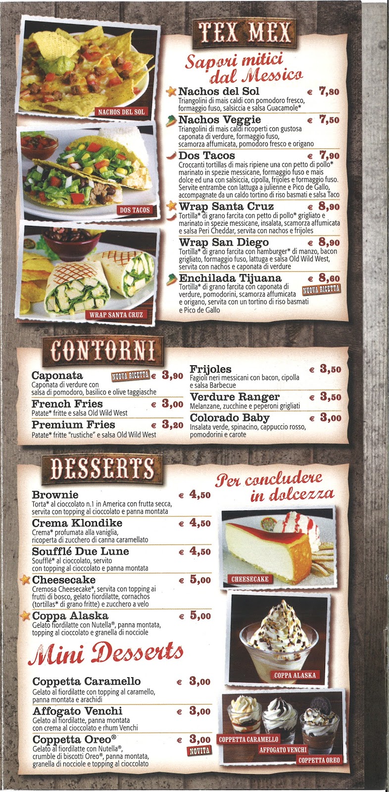 Menu e Prezzi Catena di ristoranti Old Wild West, locale di Vimercate Torri Bianche (MB) Menu e Prezzi Catena di ristoranti Old Wild West, locale di Vimercate Torri Bianche (MB)
