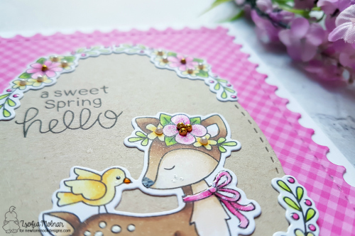 A Sweet Spring Deer Card by Zsofia Molnar | Woodland Spring Stamp Set by Newton's Nook Designs #newtonsnook #handmade