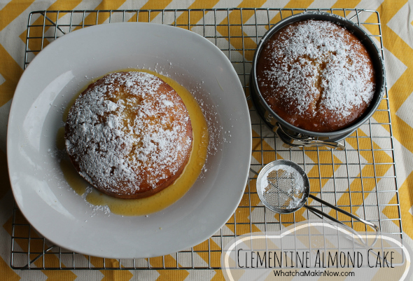 Clementine Almond Cake - clementine zest and juice with ground almonds - so yummy! 