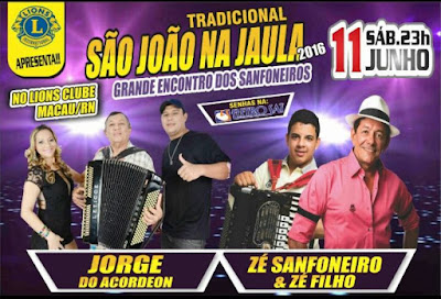 Lions clube de Macau apresenta no dia 11 São joão na jaula !