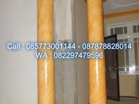 Kreasi pengecatan dekoratif tiang rumah motif marmer