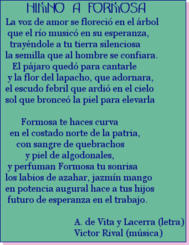 "Asi es Formosa, mi tierra Hermosa"