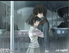 love couple image in rain