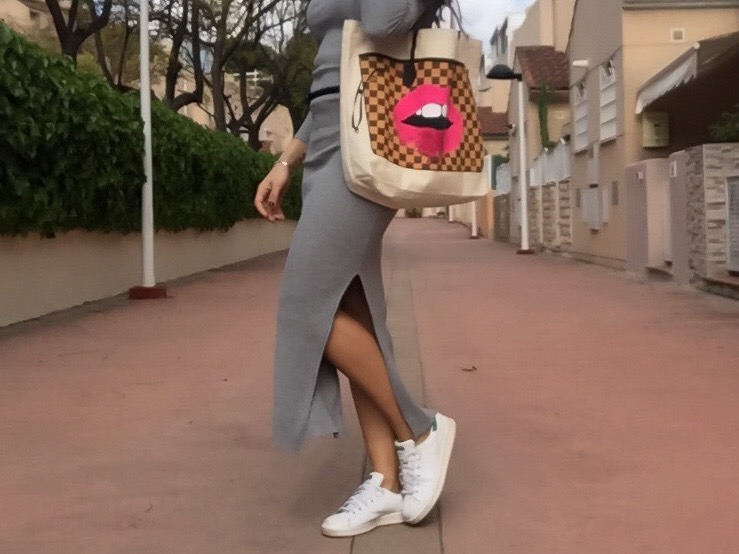 SPRING OUTFIT, LONG DRESS, Vestido largo de canalé