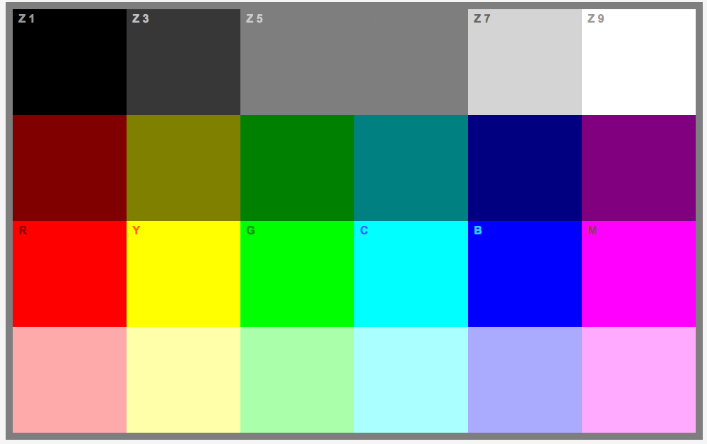 Картинка для принтера проверки цветовой гаммы