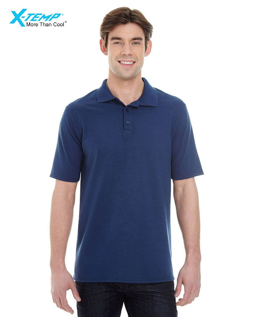 Hanes 055P Mens X-Temp Pique Short-Sleeve Polo- Navy – S