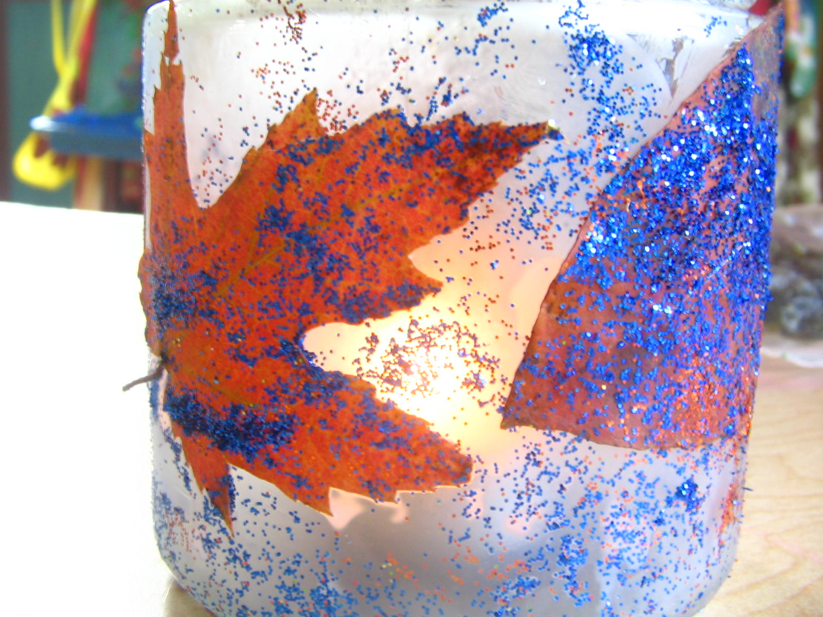 art and soul preschool Leaf Candle Holder