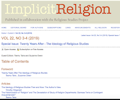 Twenty Years After The Ideology of Religious Studies