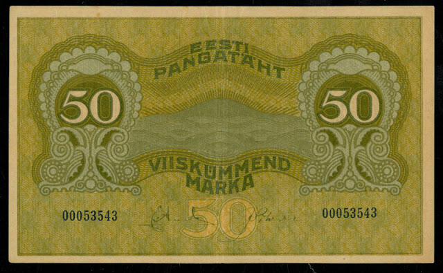 Eesti Estonia currency 50 Marka banknote