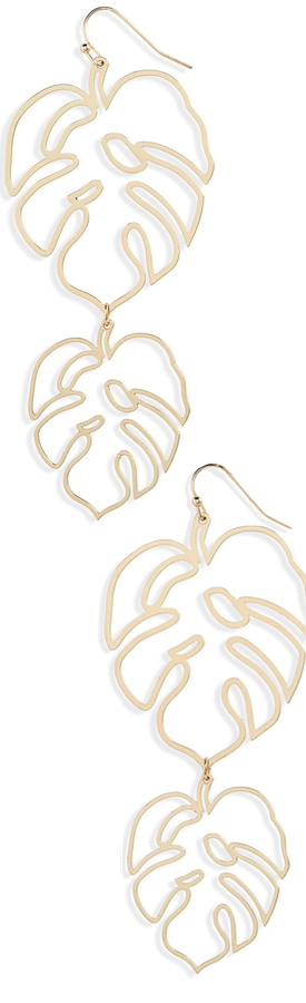 TOPSHOP Cutout Leaf Drop Earrings