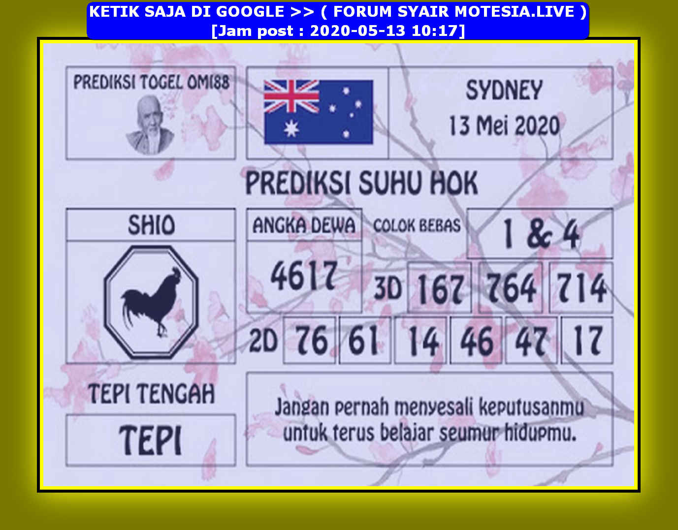 1 New Message Kode Syair Sydney 13 Mei 2020 Forum Syair Togel Hongkong Singapura Sydney 1 New Message Kode Syair Sydney 13 Mei 2020 Forum Syair Togel Hongkong Singapura Sydney
