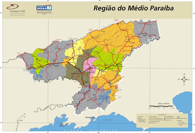 Mapa Região do Médio Paraíba - Rio de Janeiro 