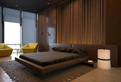 dormitorio paredes color marrón