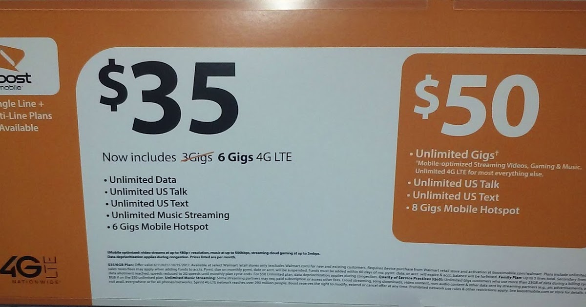Updated: Boost Mobile Launches 6 GB for $35 Walmart ...