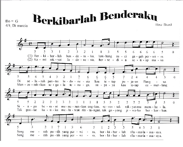 Not Angka Lagu Berkibarlah Benderaku Not Angka Lagu