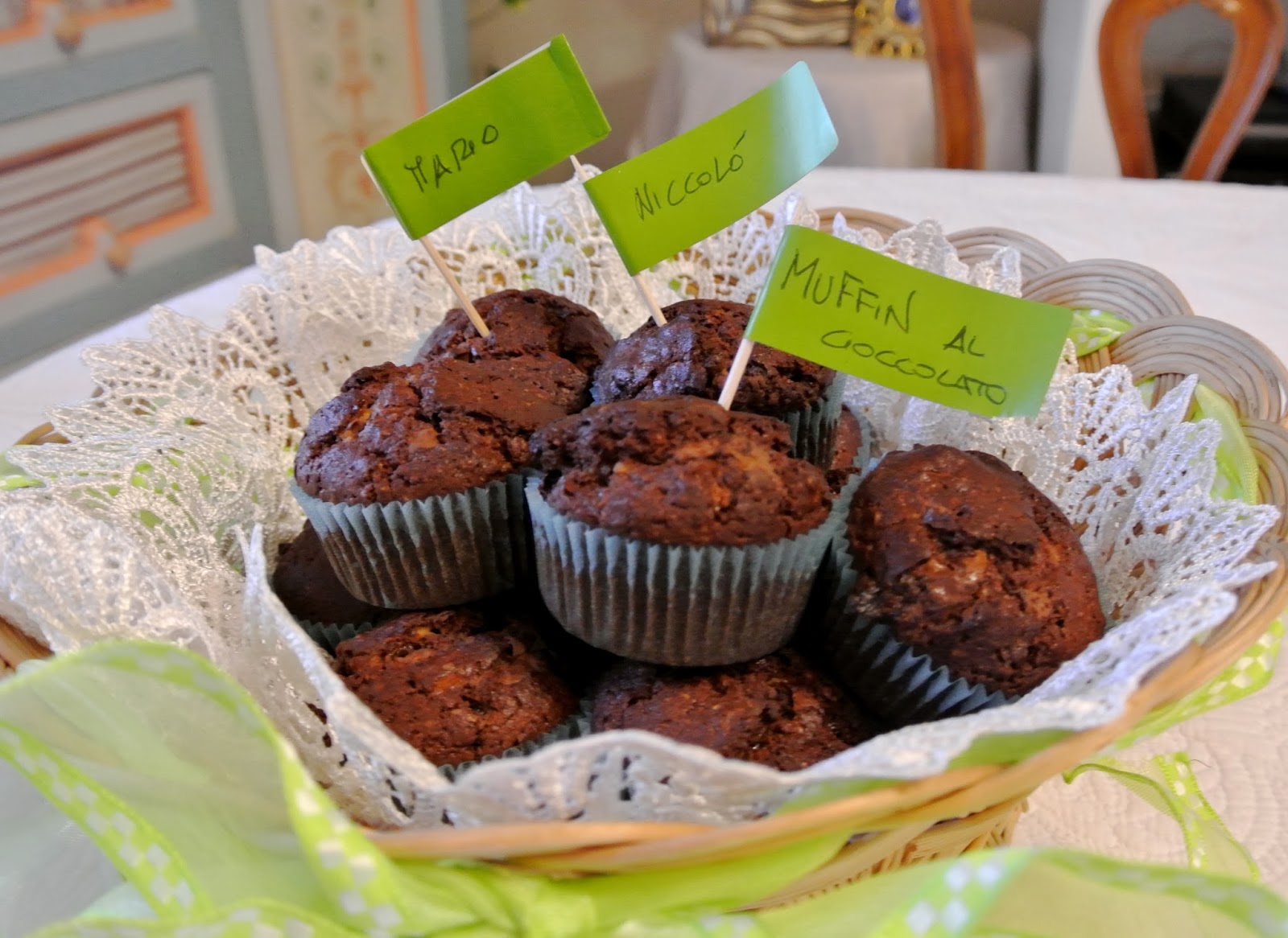 muffin al cioccolato e noci