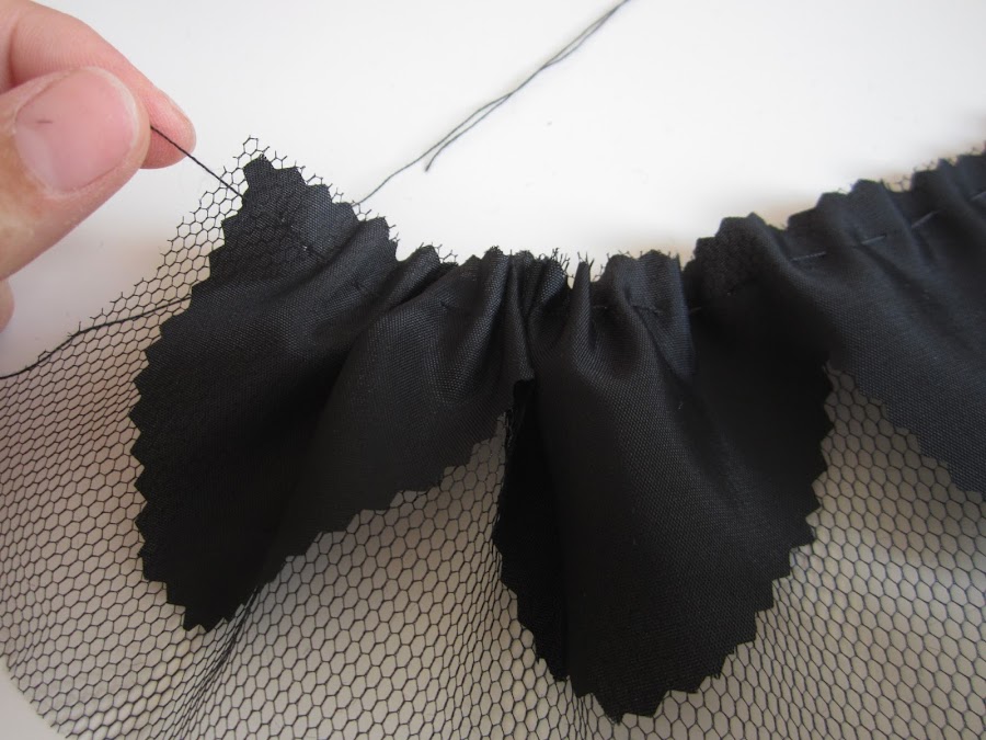 mis nancys, mis peques y yo, tutorial facil DIY tul y tela fruncir