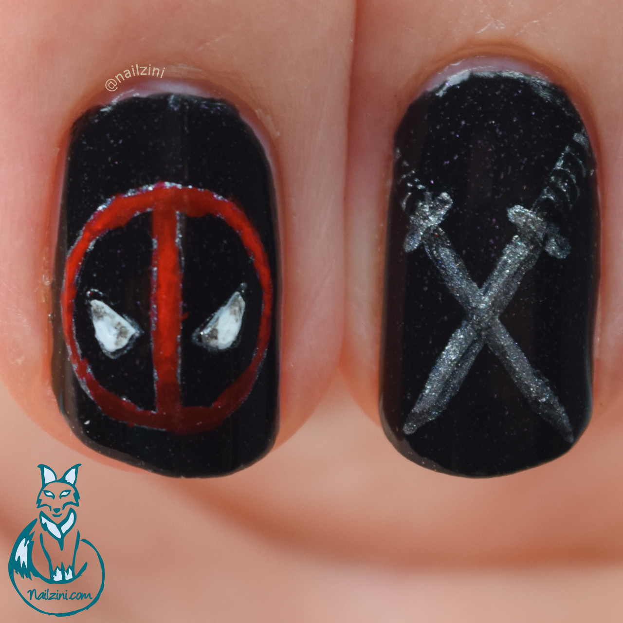 Deadpool Nail Art | Nailzini: A Nail Art Blog