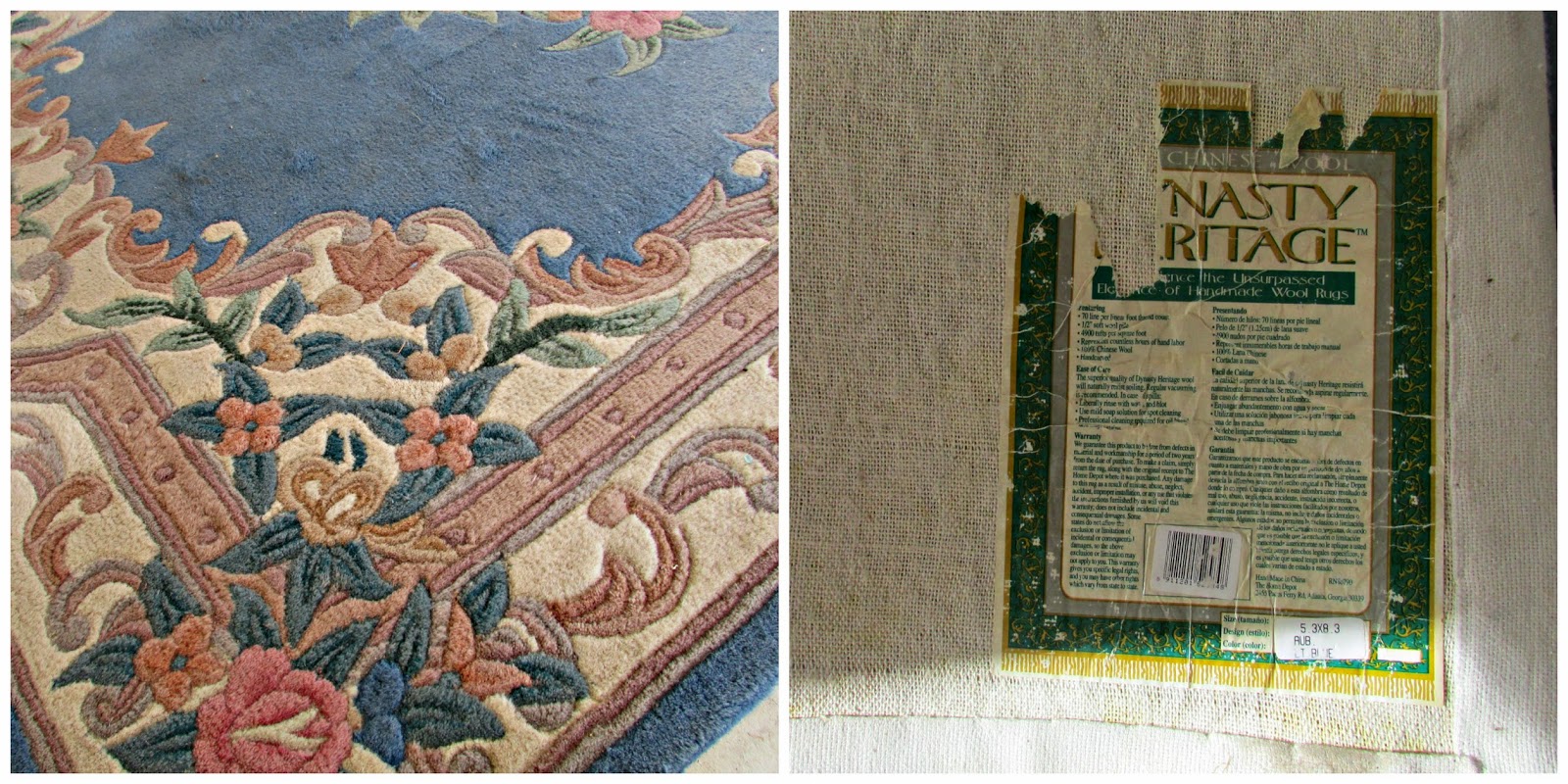 Penny's Vintage Home Vintage Blue & Pink Wool Rug