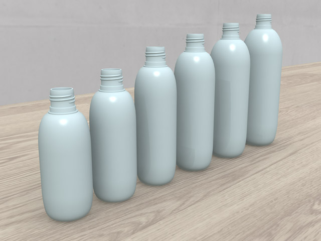 プラスチック容器 「円柱型ボトル」  - Plastic container 3D objects