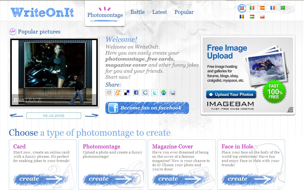 List of Free Online Photo Image Editor and Effects: WriteOnIt