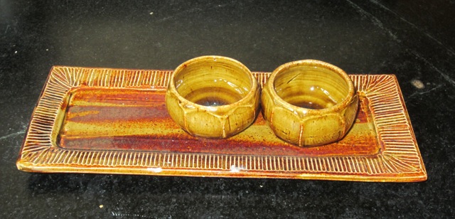 2 Lotus Cups on moulded tray