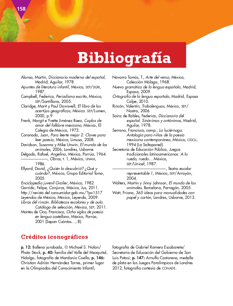 Bibliográfia - Español 4to Bloque 5 2014-2015