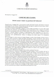 DECLARACION INSTITUCIONAL DEL AYUNTAMIENTO DE MONTESPERTOLI