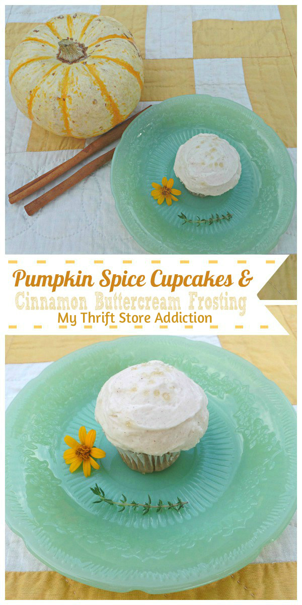 pumpkin spice cupcakes with cinnamon buttercream frosting 