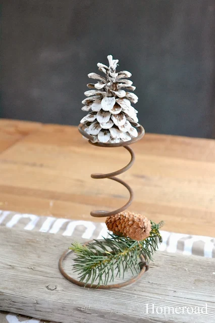 white pinecone on rusty spring