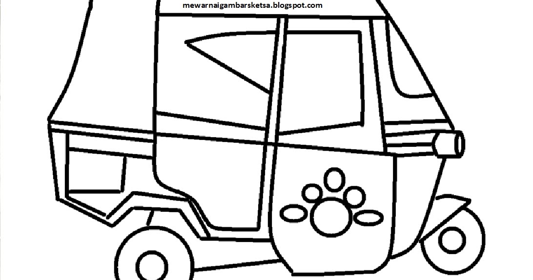 Mewarnai Gambar Mewarnai Gambar Sketsa Bajaj 1