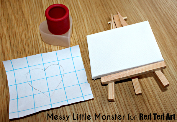 Fingerprint heart poem keepsake craft for babies, toddlers and preschoolers. An easy Mothers Day or Valentines Day activity with free printable poem. Use a mini canvas easel or make greeting cards.