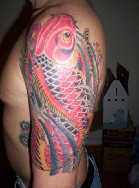 koi fish tattoo sleeve koi fish tattoo sleeve