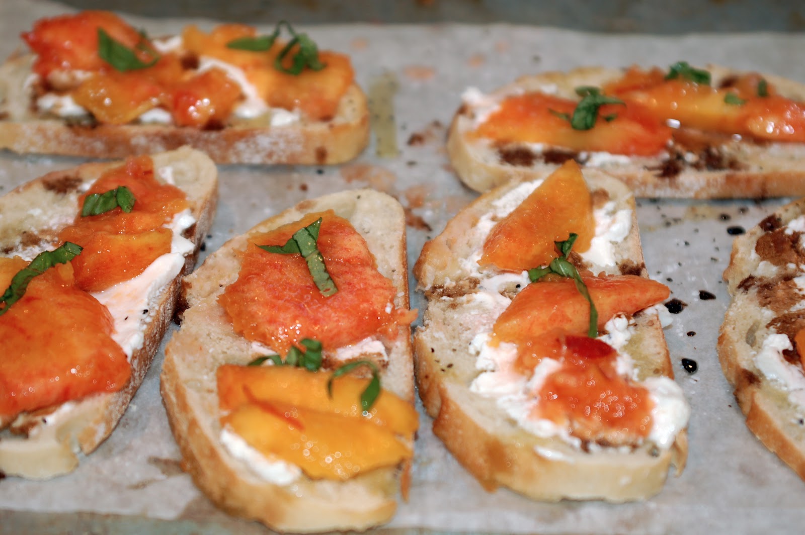 Let’s Eat PeachandGoat Cheese Crostini