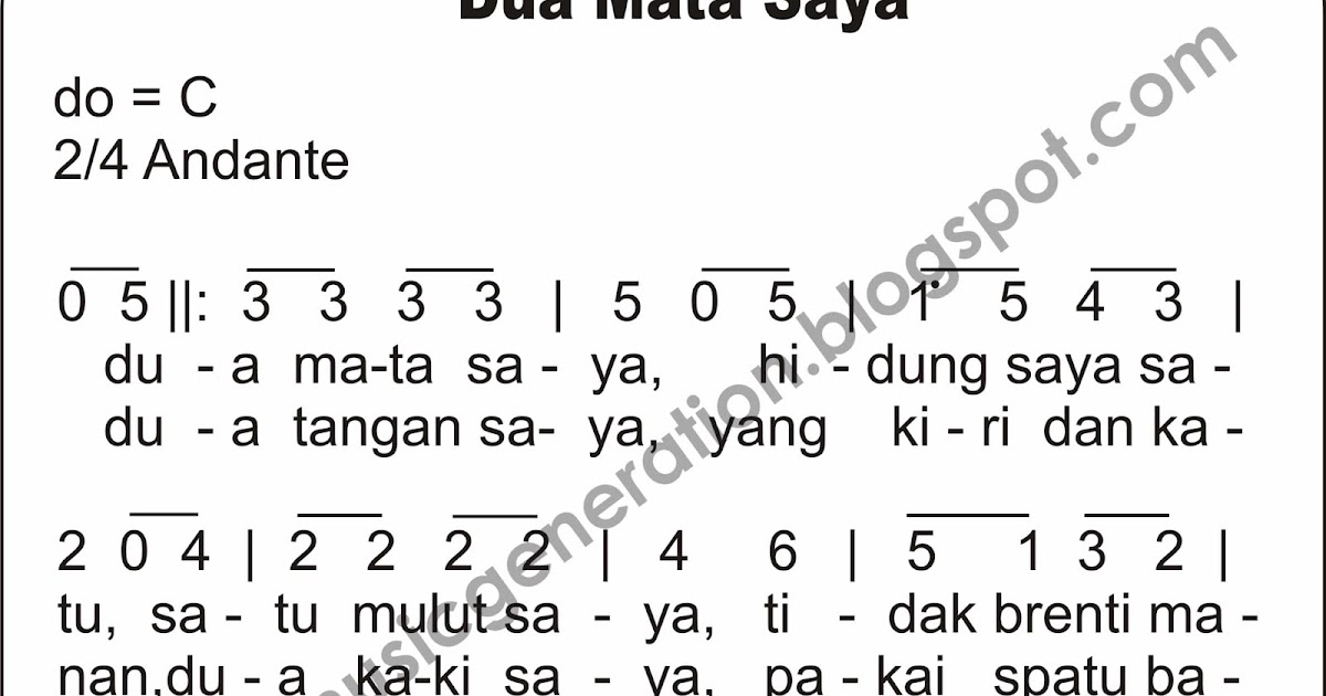 Pencipta Lagu Anak Anak Dua Mata Saya