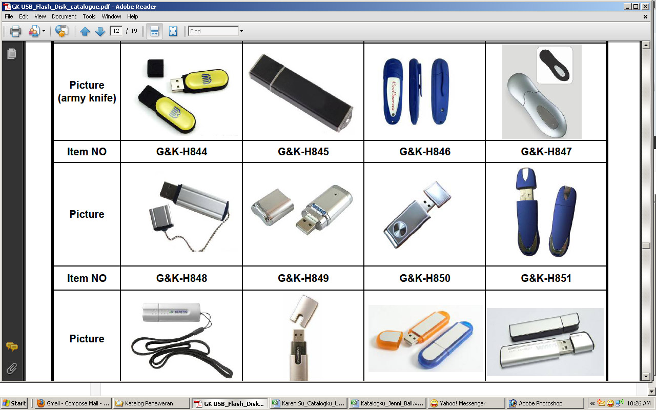 Item h. USB Design. Puluk catalogue *pdf.