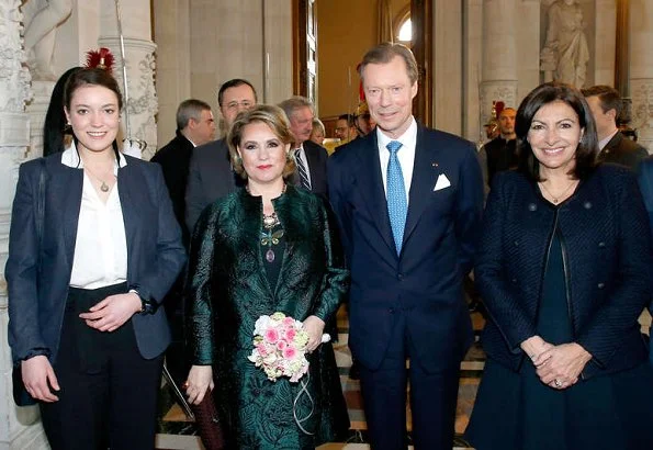 Grand Duke Henri, Grand Duchess Maria Teresa and Princess Alexandra visited Paris City Hall and met with Mayor of Paris Anne Hidalgo
