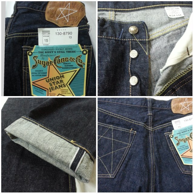 VINTAGE Jeans Sugarcane Union Star Size 34 X 34