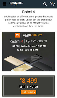 Xiaomi Redmi 4 gets discount on Amazon Great Indian Sale