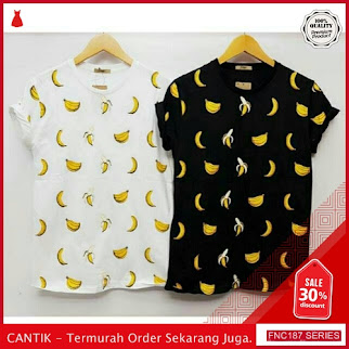 FNC187K35 Kaos Mini Banana Full Wanita Print Spandek Serba 50 Ribuan