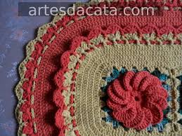 Flor de crochê Bergamota para aplicação em tapete de barbante