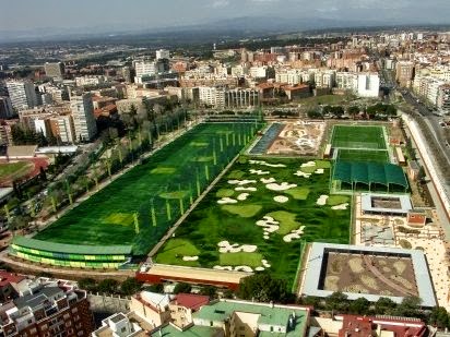 golf course with artificial turf in the cities